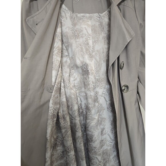 Guess Dark Gray Women's Polyester Wool Blend Coat Sz Medium RN 54163 W/belt - Picture 6 of 10